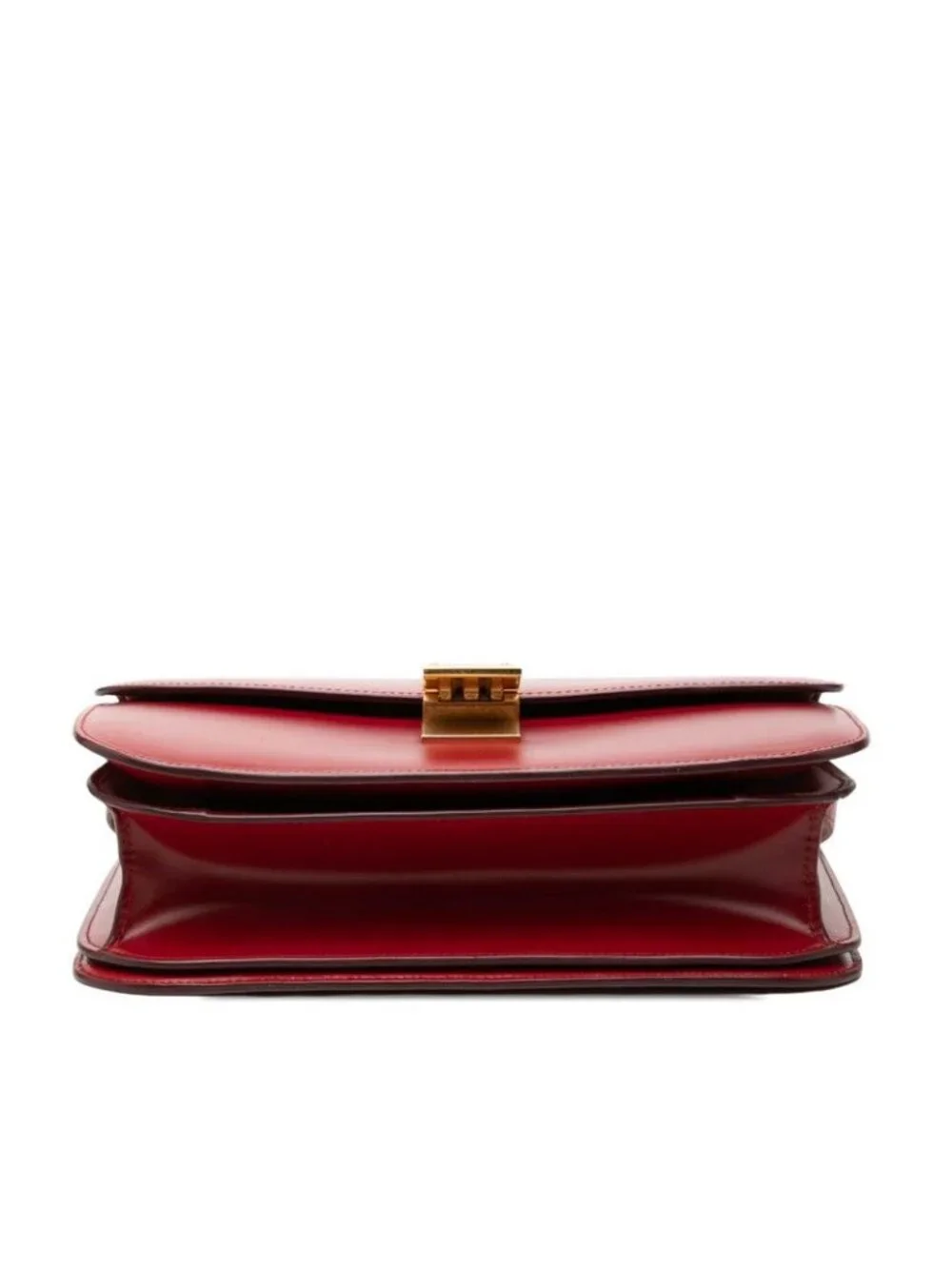 Celine Classic Box Crossbody Shoulder Bag Red Leather